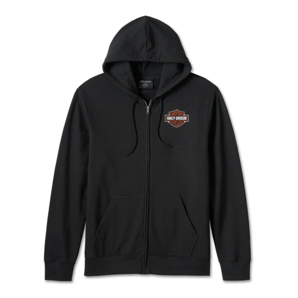 Bar & Shield Zip-Up Hoodie: Bold, Comfortable, Built to Ride