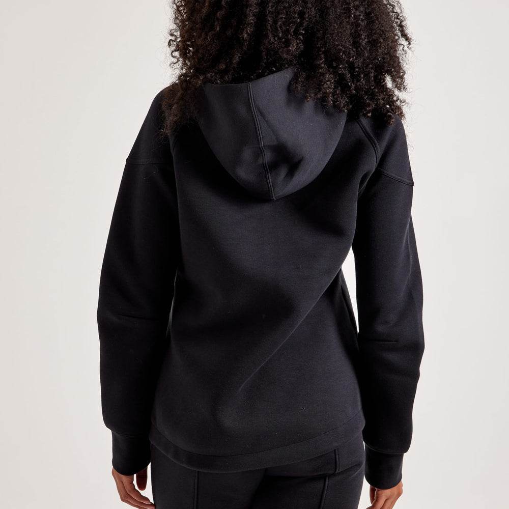 Women's Black Tech Fleece Hoodie - Garmentswear