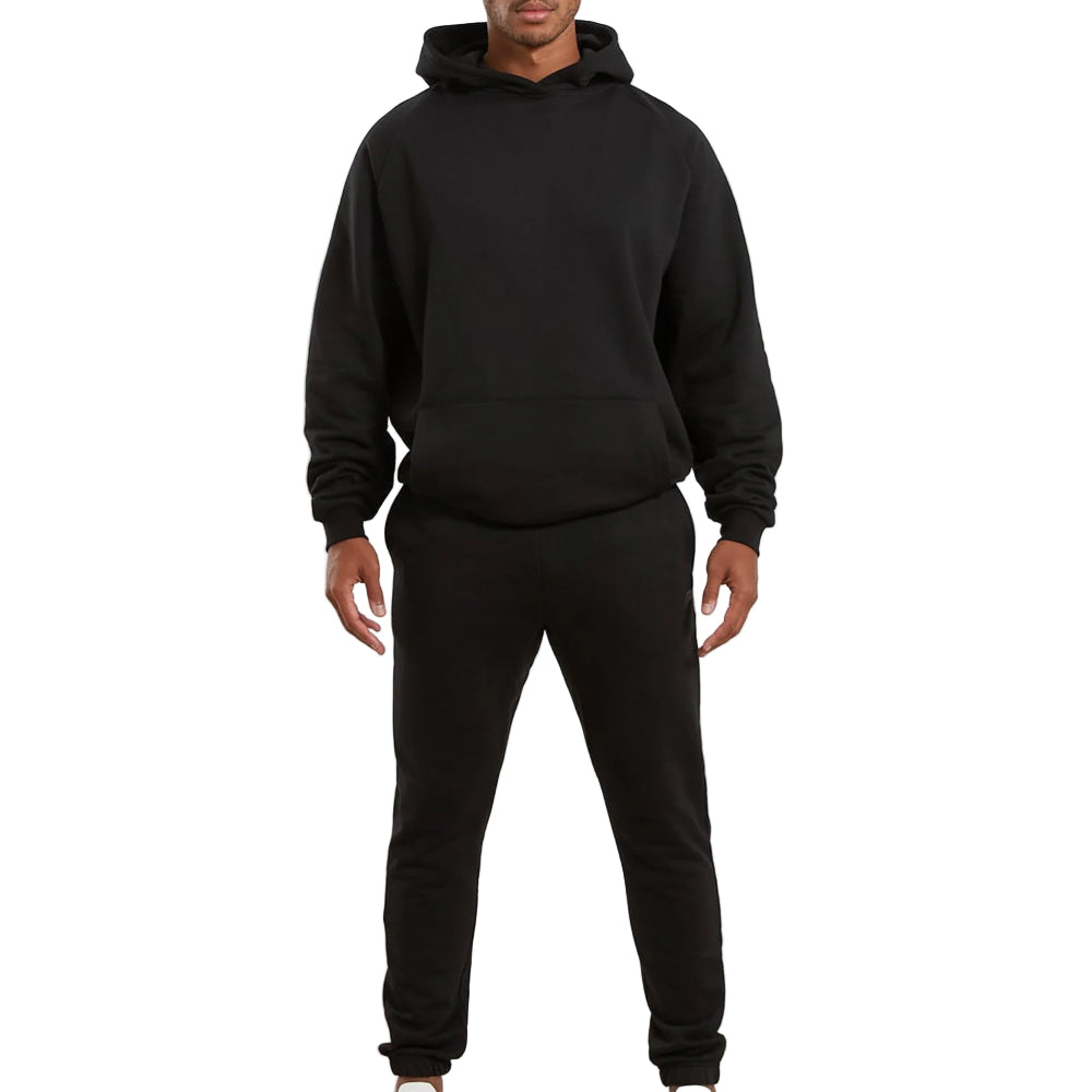 Black Pullover Hooded Track Suit