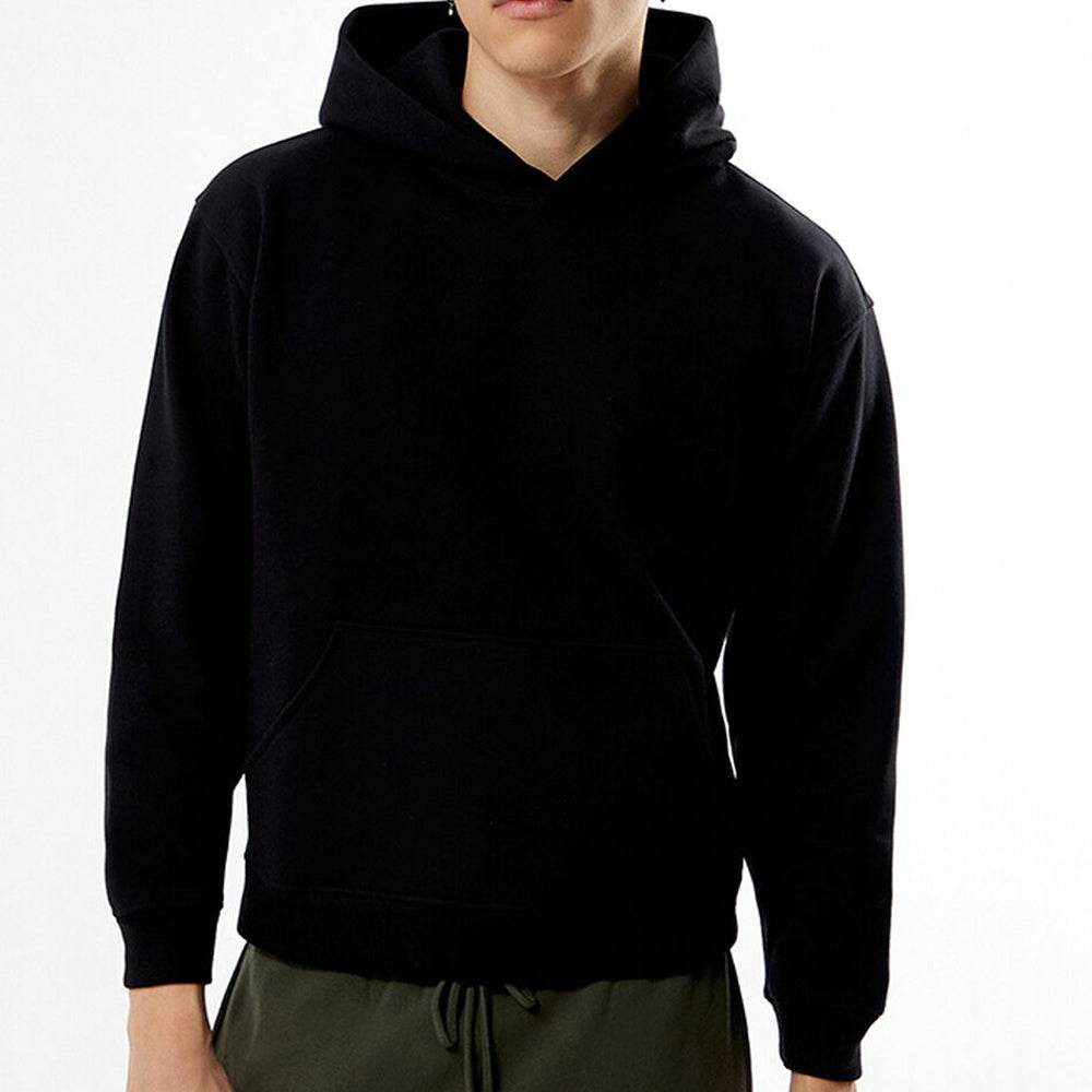 Black Solid Color Hoodie - Garmentswear