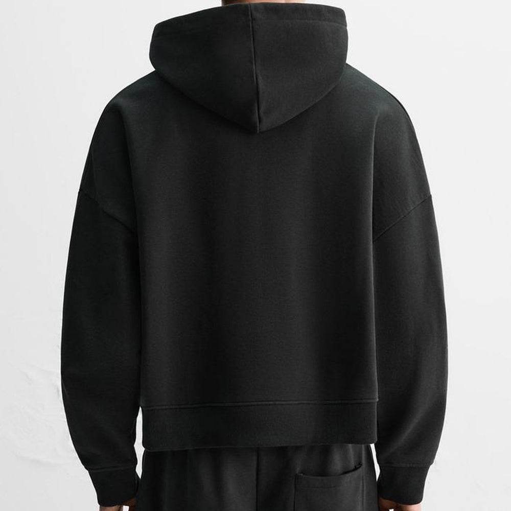 Black Cropped Fit Hoodie - Garmentswear