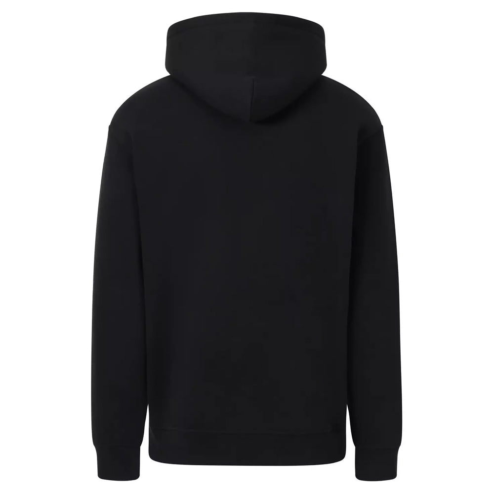 Black hoodie shown from the back on a white background