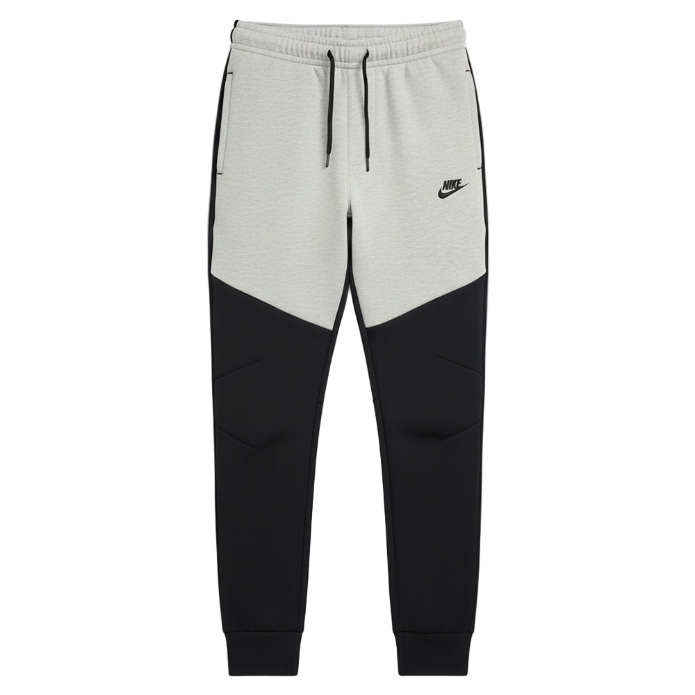 Black Grey Tech Fleece Full-Zip Hooded Track Suit-Coreflexind