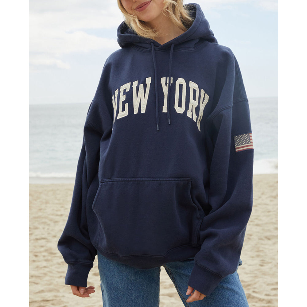 Women Navy Pullover Hoodie