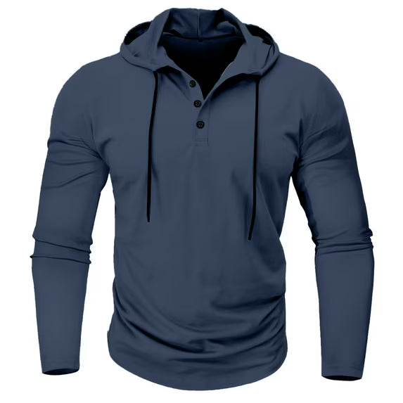 Blue Long Sleeve Hoodie - Garmentswear