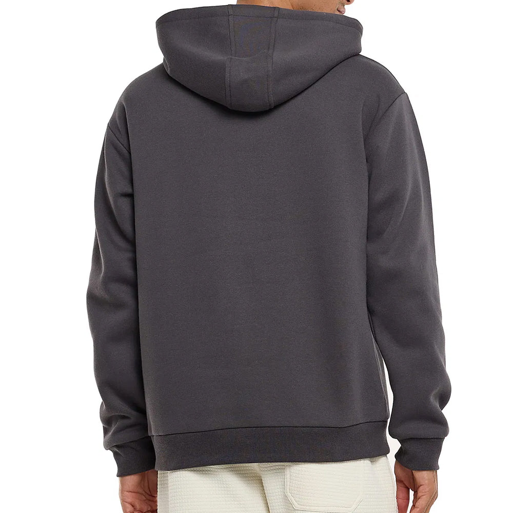 Dark Grey Print Detail Hoodie