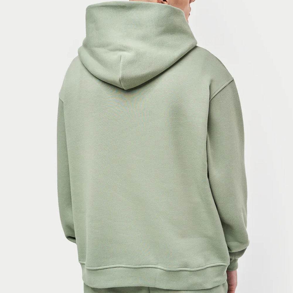 Hedge Green Hoodie Oversized Fit Label - Garmentswear