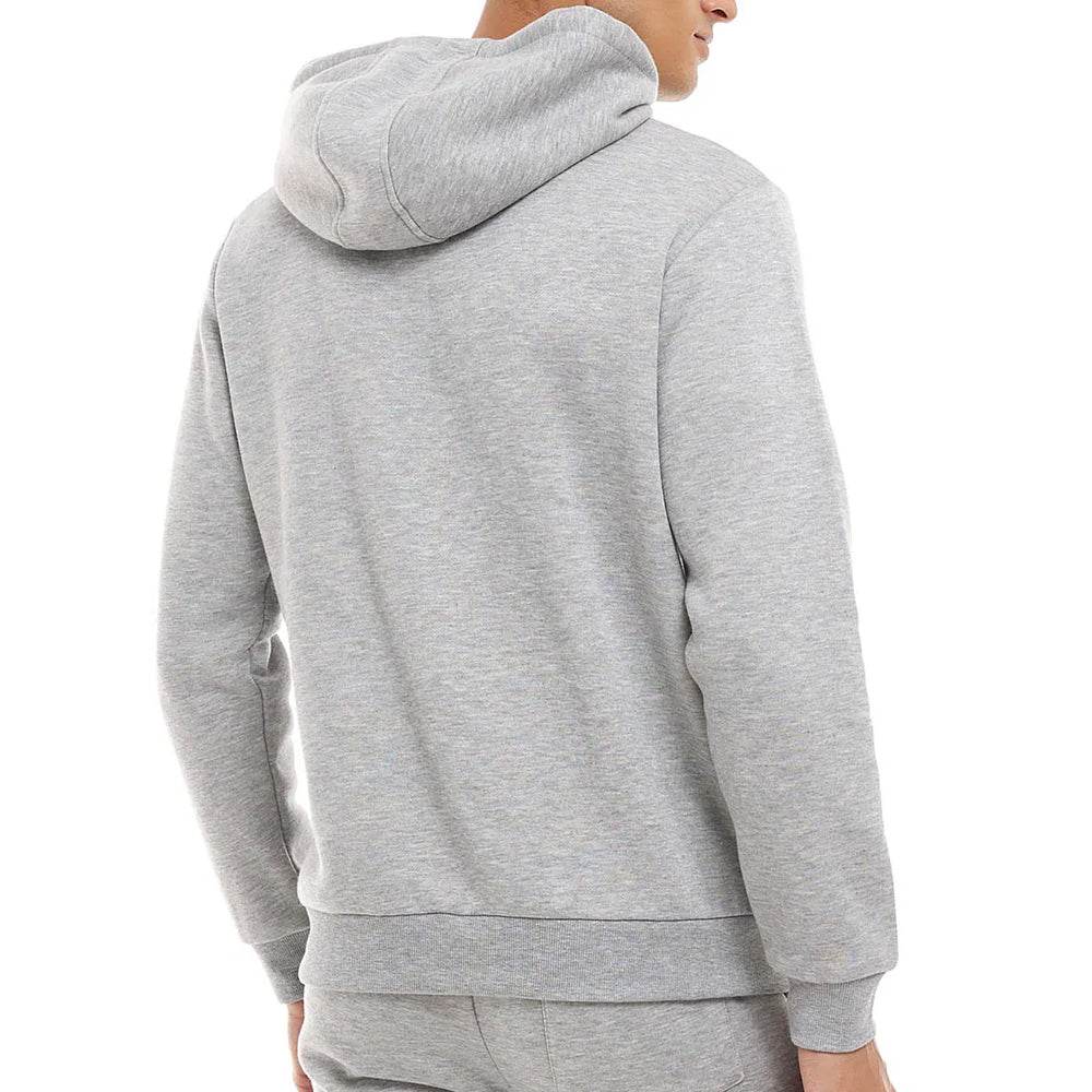 Grey Melange Printed Hoodie - Garmentswear