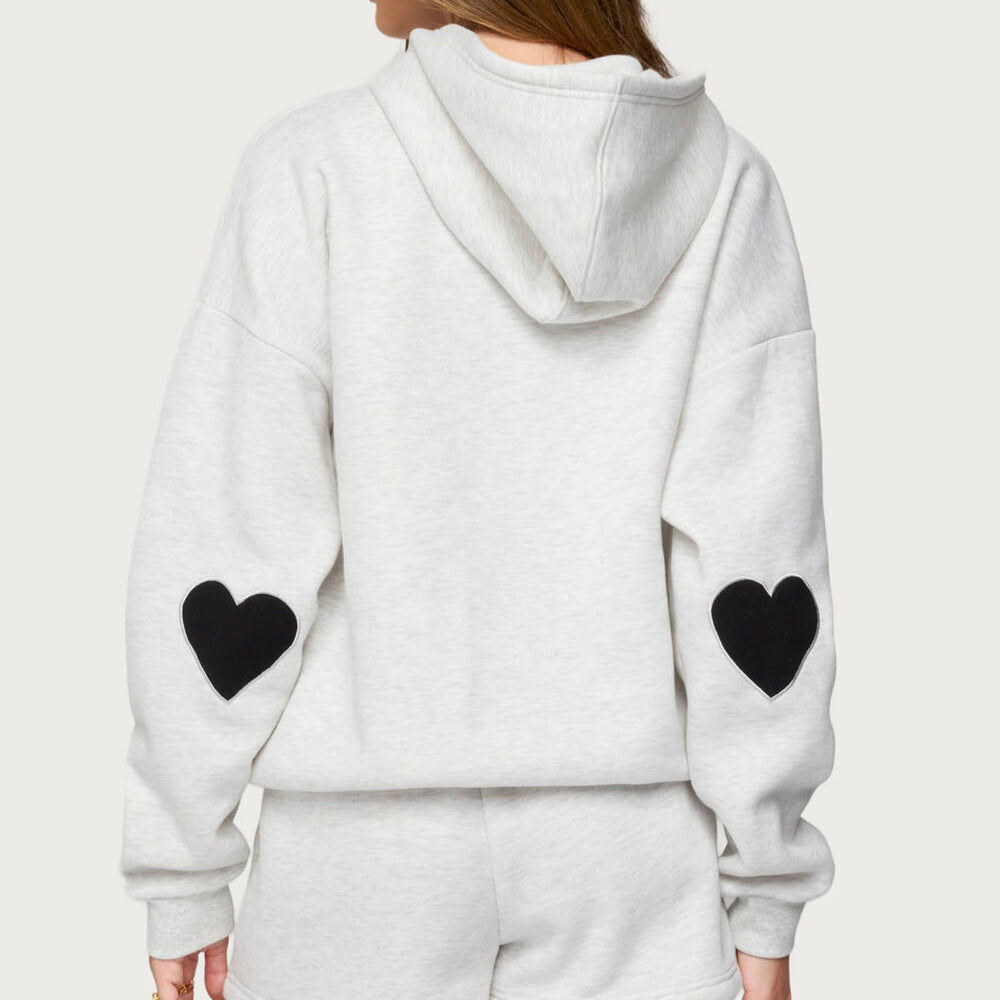 Women Heather Grey Luxury Hoodie