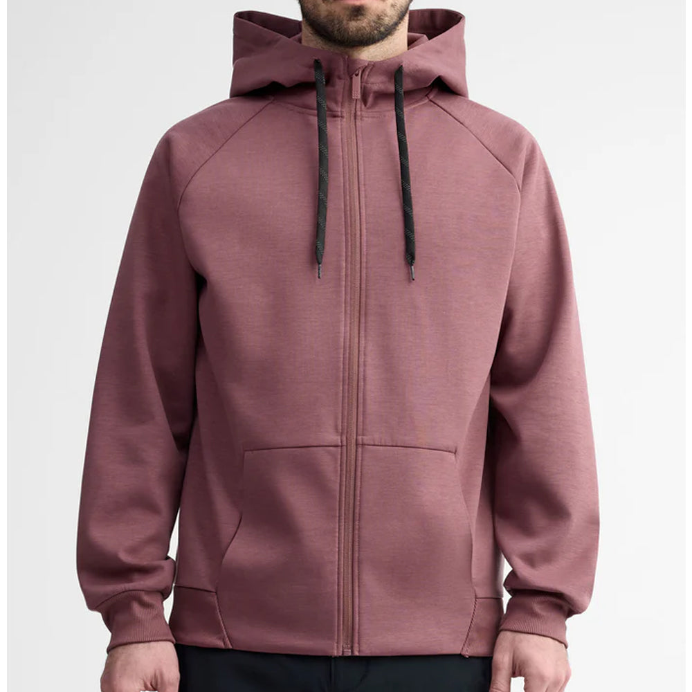 Maroon hoodie with a zipper on a white background