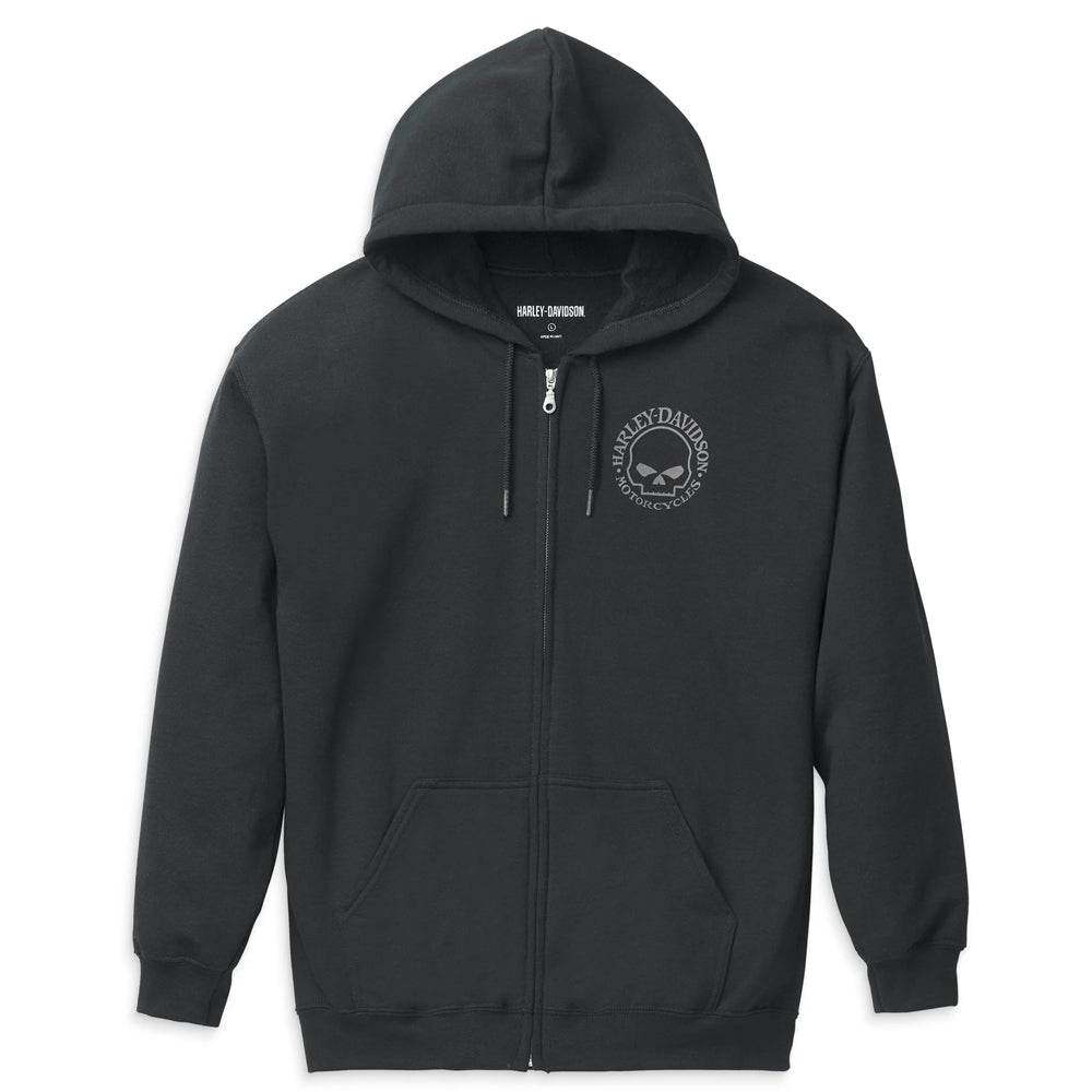 Men's Willie G Skull Graphic Zip Front Hoodie - Garmentswear