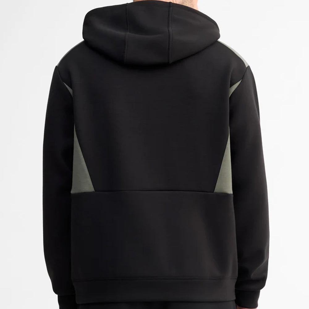 Black hoodie with gray accents on a white background