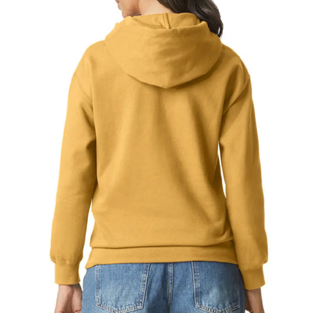 Sudadera con capucha mostaza para mujer