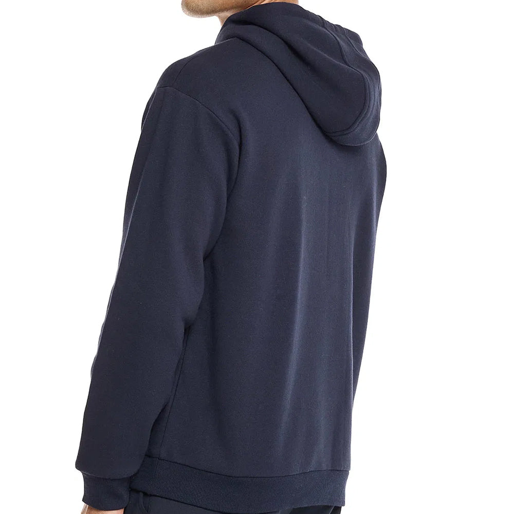 Navy Blue Print Detail Hoodie