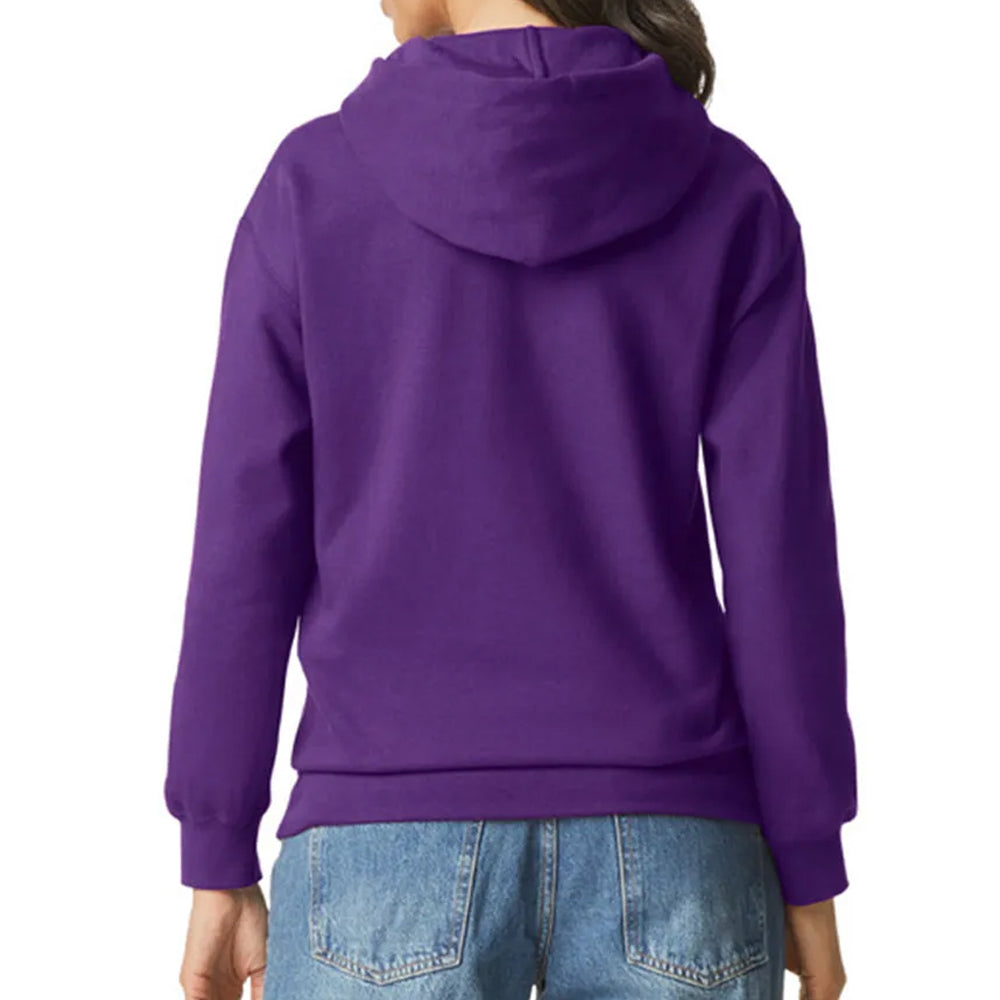 Sudadera con capucha morada para mujer