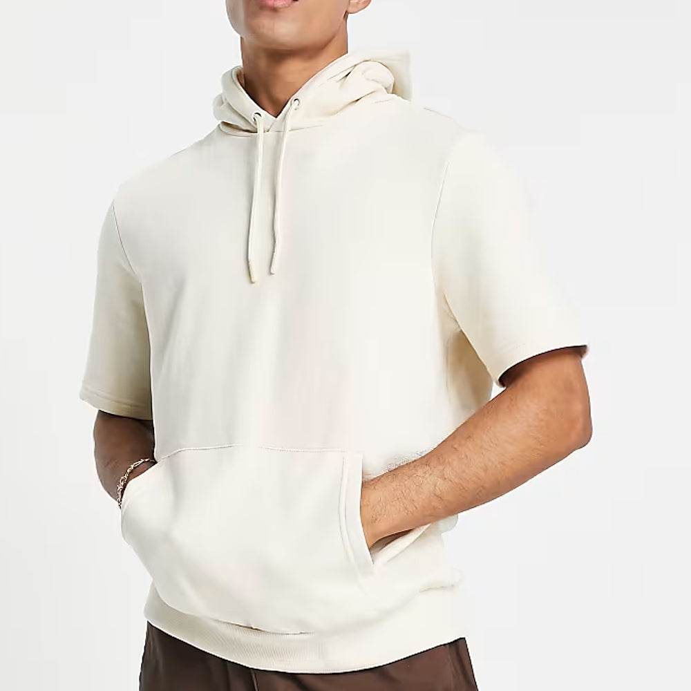 White Hoodie Short Sleeve - Garmentswear