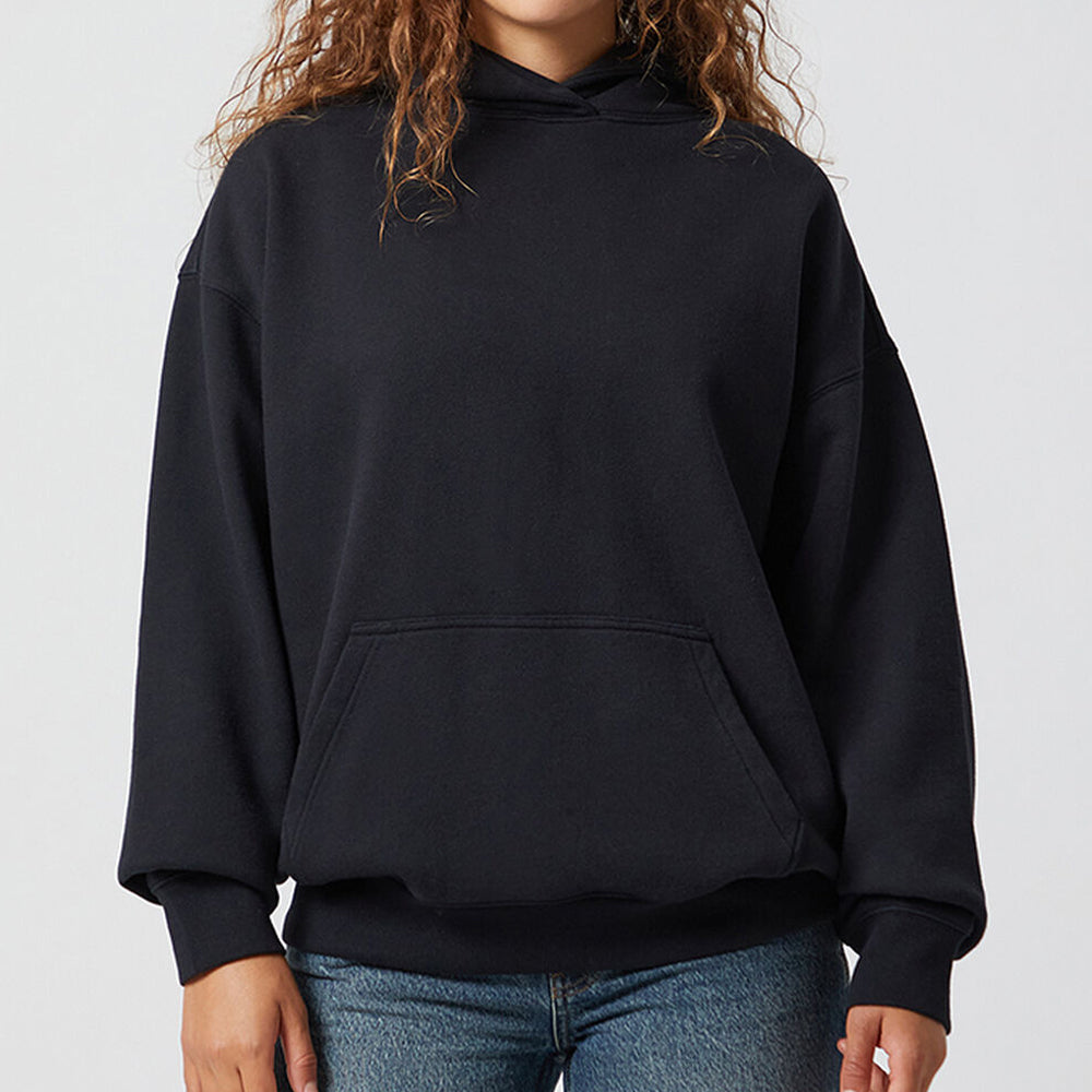 Beigefarbener Oversize-Kapuzenpullover mit Reißverschluss für Damen