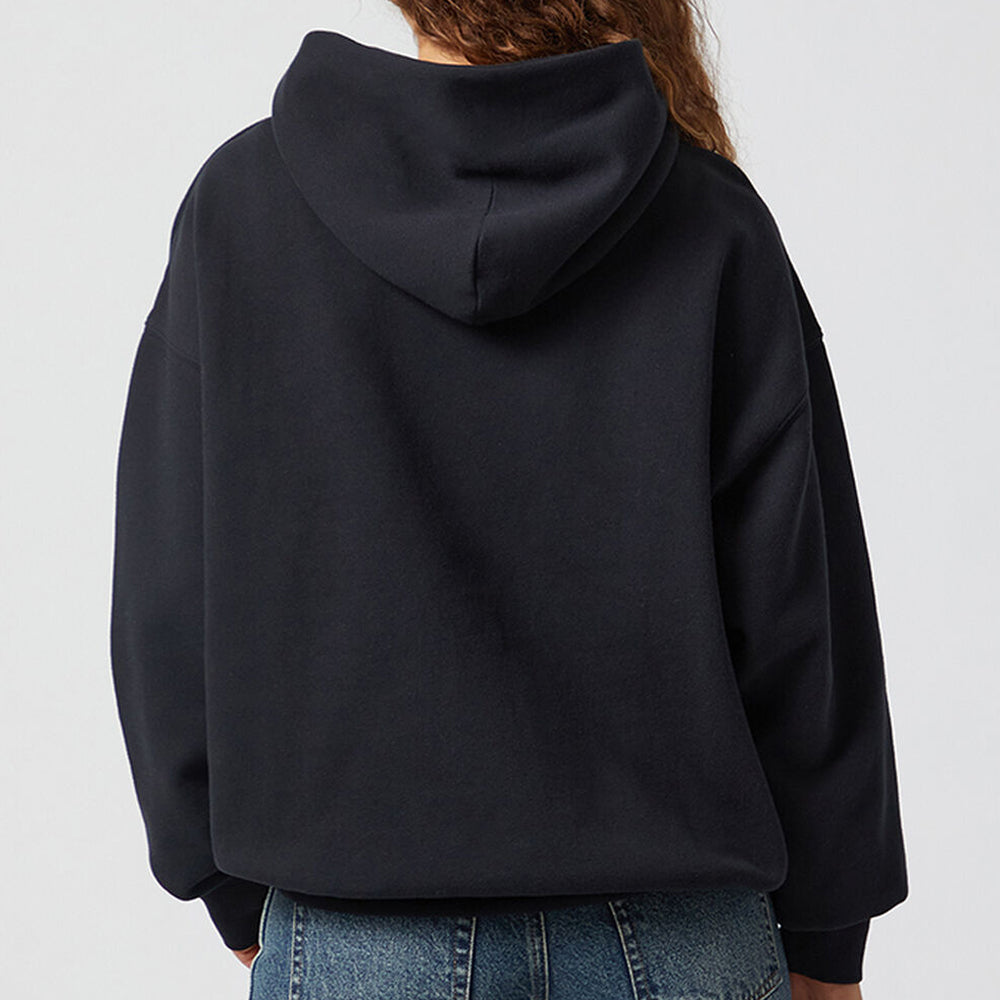 Beigefarbener Oversize-Kapuzenpullover mit Reißverschluss für Damen