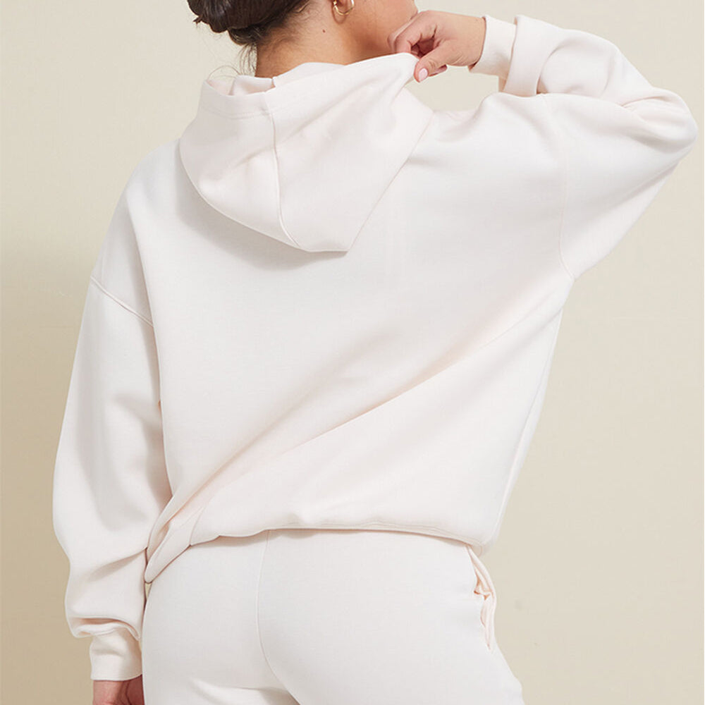Sudadera con capucha y cremallera extragrande negra para mujer