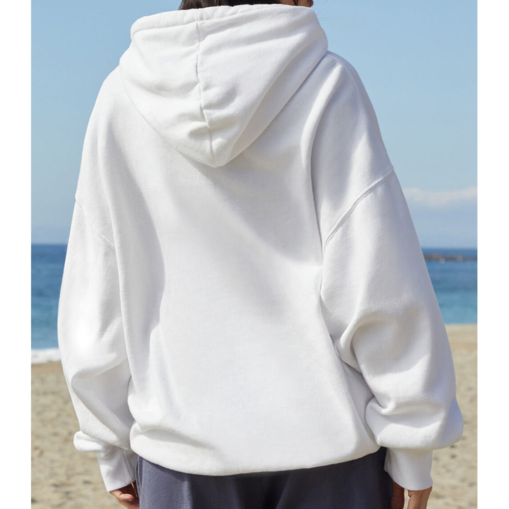 Women Solid White Pullover Hoodie