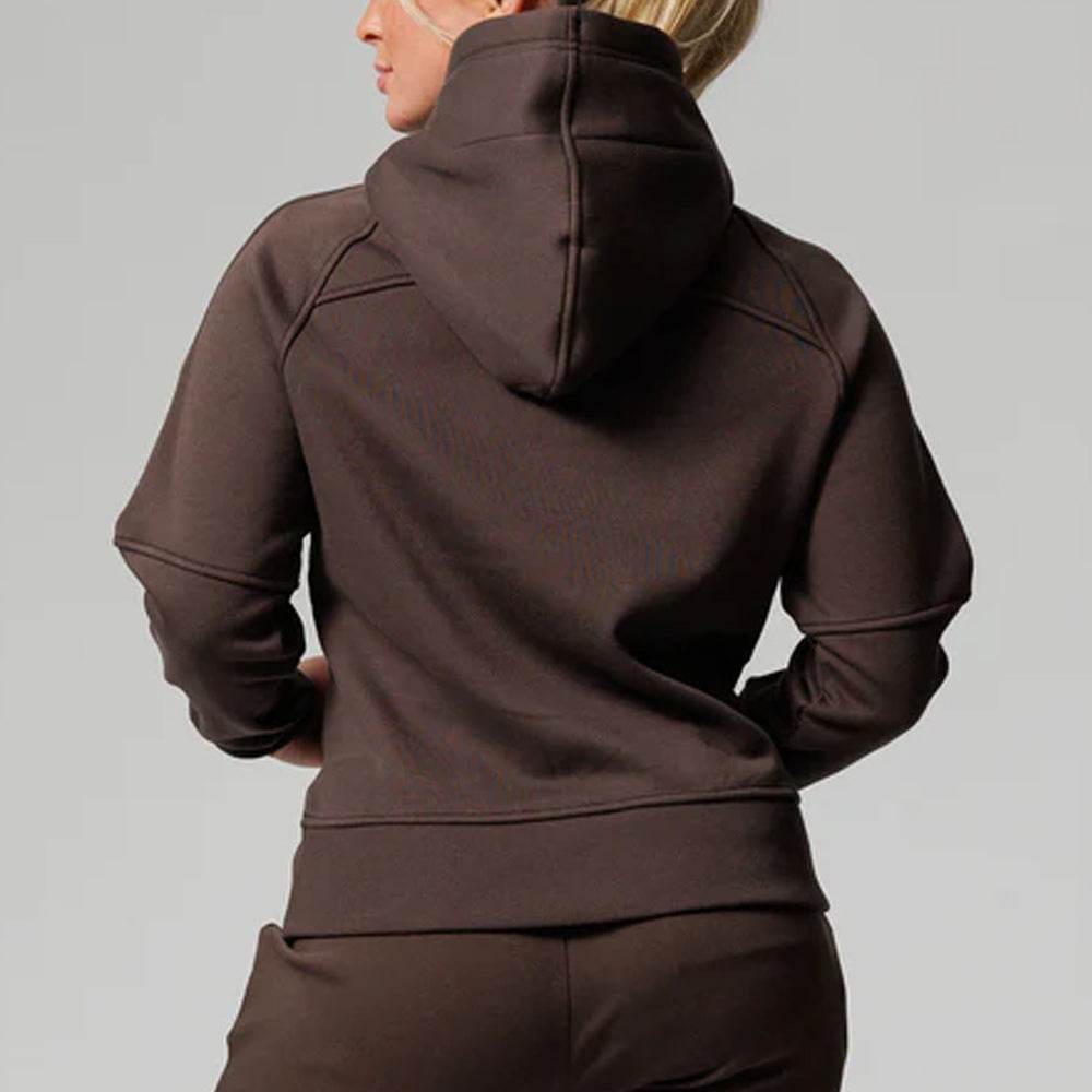 Women's Woodland Brown Tech Fleece Hoodie - Garmentswear