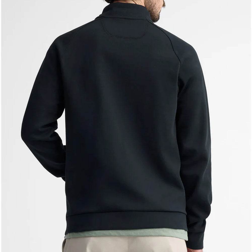 Black Stretch Mock Neck Athletic Hoodie - Garmentswear