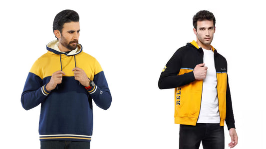 Yellow and Blue Sweatshirt: A fun color combination that's perfect for everyday wear.