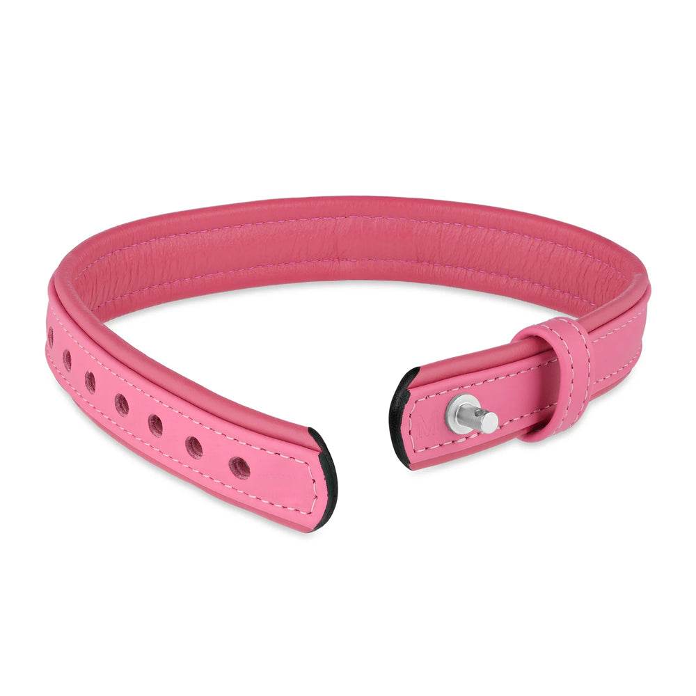 Leather Collar with Horizontal Ring - Pink - CoreFlexInd