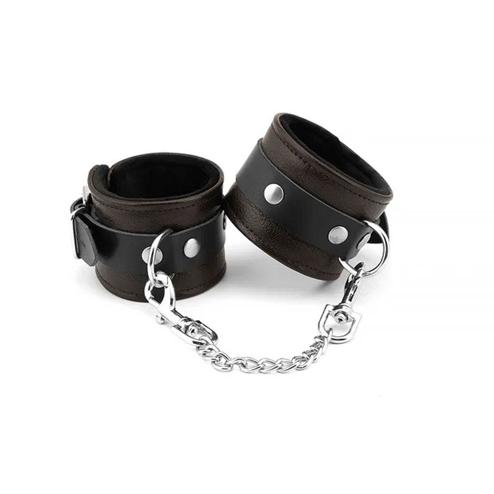 Brown Leather Ankle Cuffs with Soft Lining - CoreFlexInd