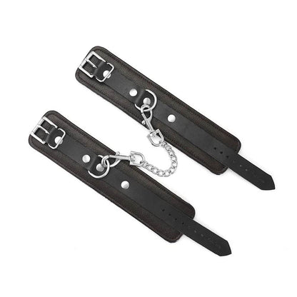 Brown Leather Ankle Cuffs with Soft Lining - CoreFlexInd