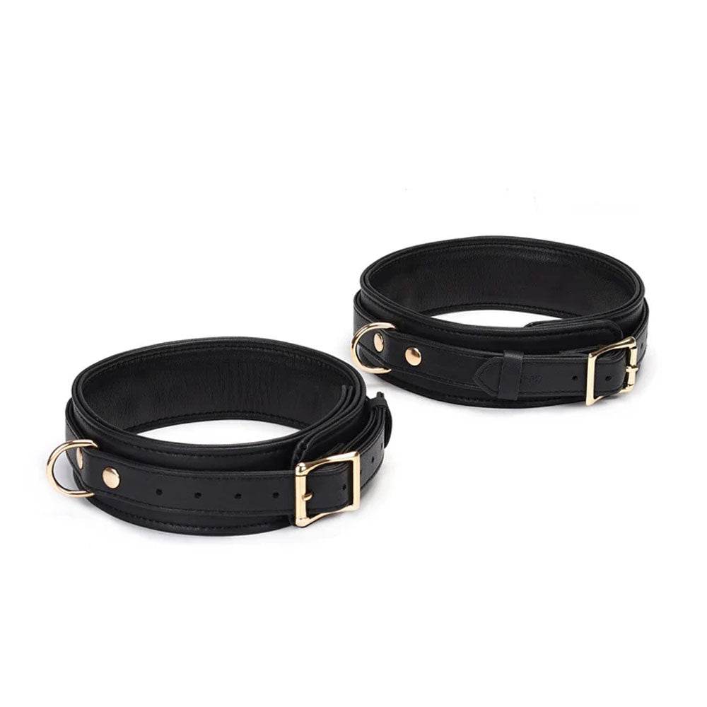 Dark Secret: Leather Thigh Cuffs with Gold Hardware - CoreFlexInd