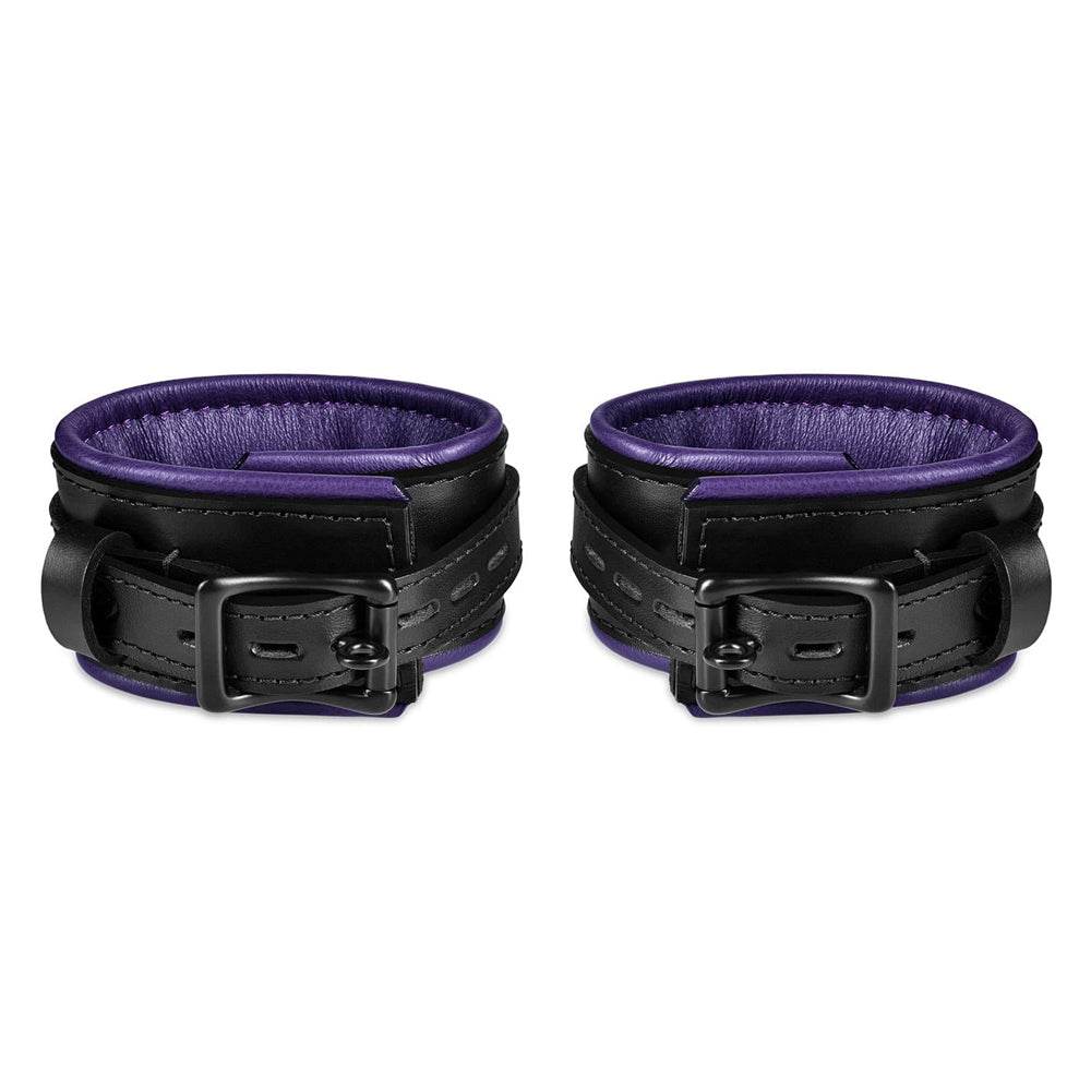 Leather Wrist Cuff Set Black/Purple - CoreFlexInd