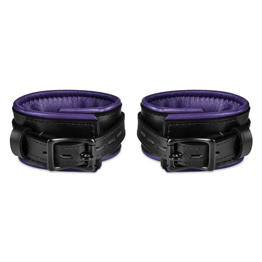 Leather Wrist Cuff Set Black/Purple - CoreFlexInd