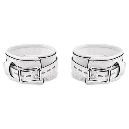Leather Wrist Cuff Set White Bright Polished - CoreFlexInd