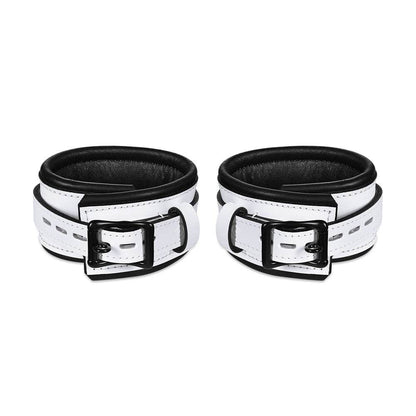 Leather Wrist Cuff Set White/Black - CoreFlexInd