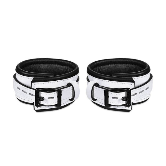 Leather Wrist Cuff Set White/Black - CoreFlexInd