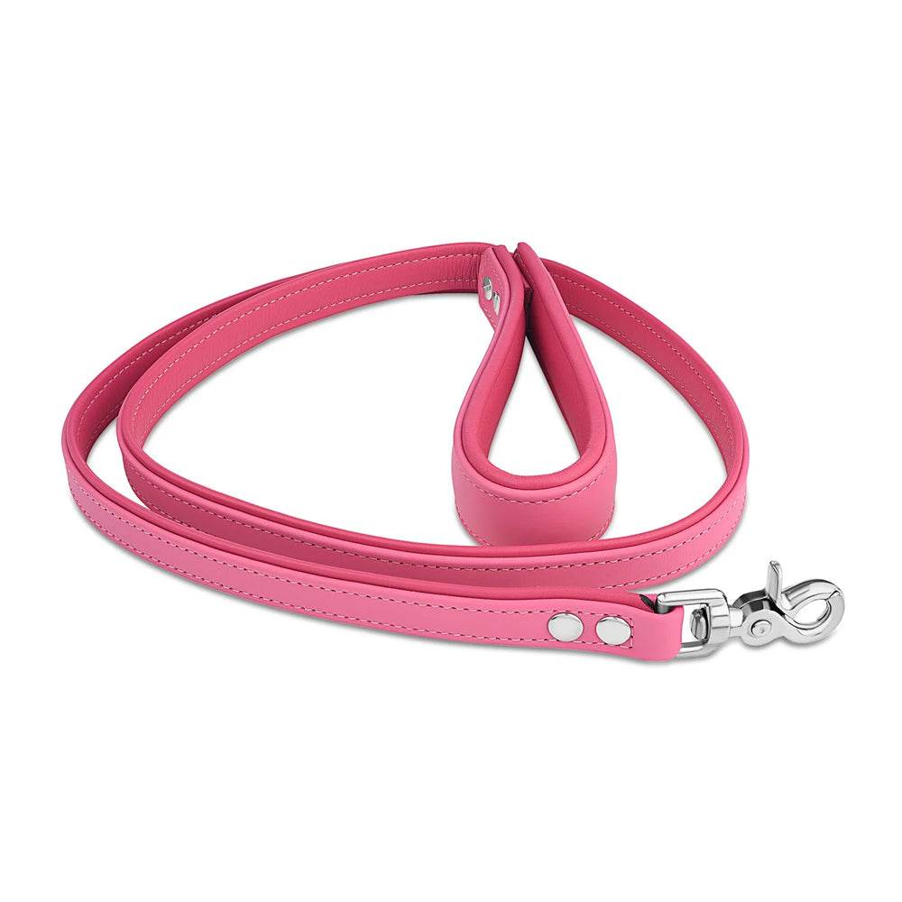 Leather Leash with Deluxe Handle Pink - CoreFlexInd