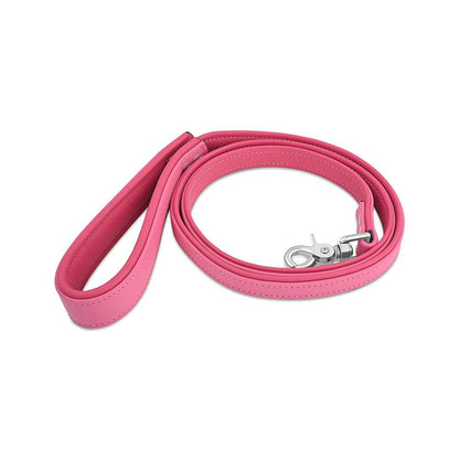 Leather Leash with Deluxe Handle Pink - CoreFlexInd