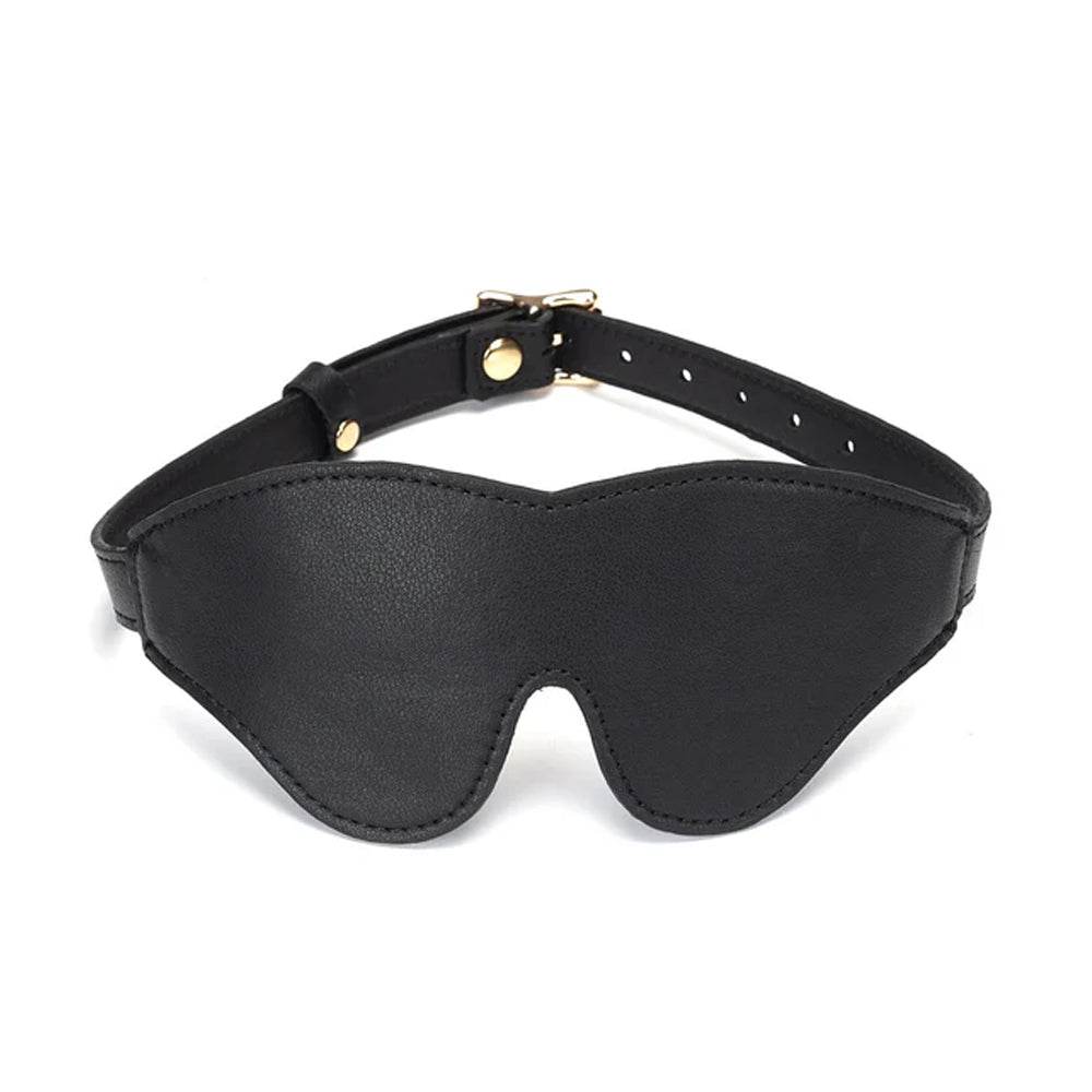 Leather Blindfold with Gold Buckle - CoreFlexInd