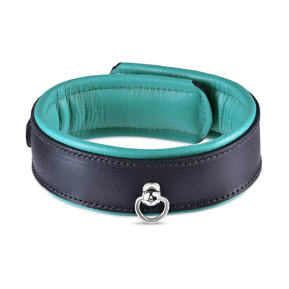 Leather Collar Black/Teal - CoreFlexInd