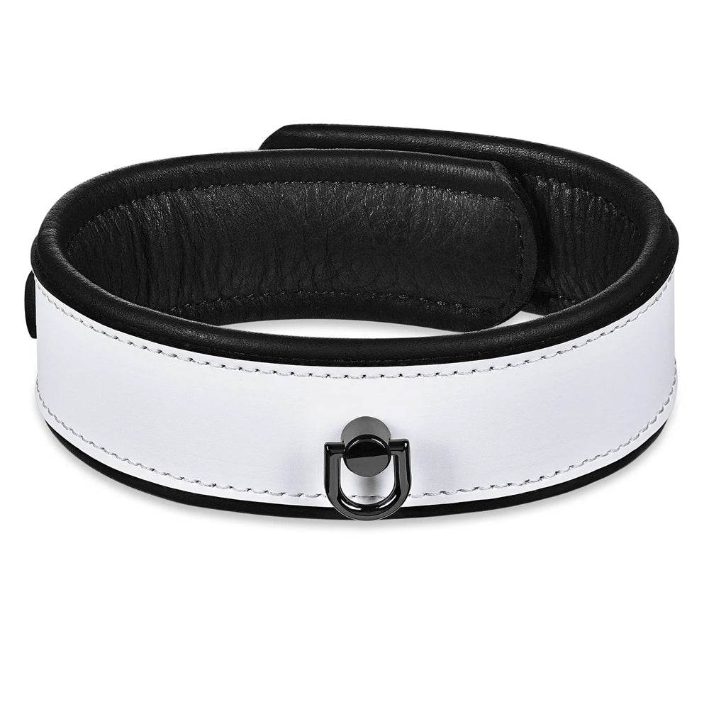 Leather Collar White/Black - CoreFlexInd