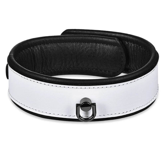 Leather Collar White/Black - CoreFlexInd