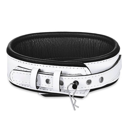 Leather Collar White/Black - CoreFlexInd
