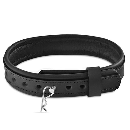 Leather Collar with Horizontal Ring - Black - CoreFlexInd