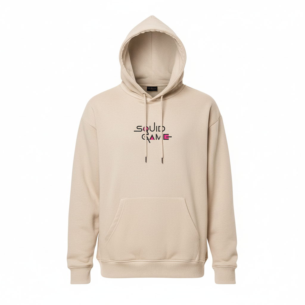 Beige Printed Hoodie - Garmentswear