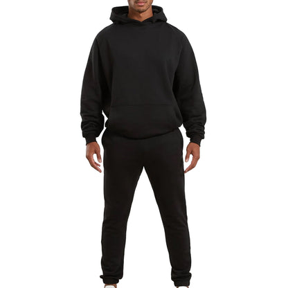 Black Pullover Hooded Track Suit