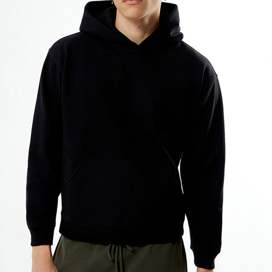 Black Solid Color Hoodie