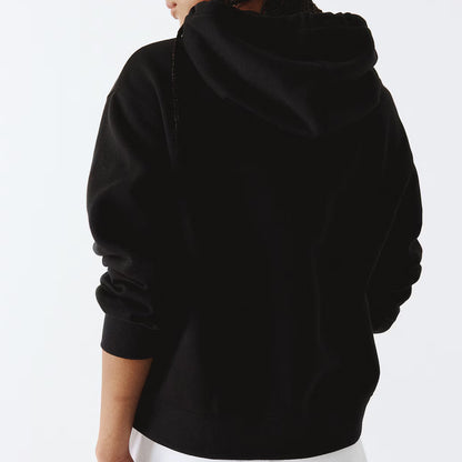 Beigefarbener Oversize-Kapuzenpullover mit Reißverschluss für Damen