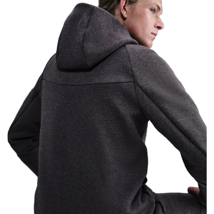 Black Heather Tech Fleece Full-Zip Hooded Track Suit-Coreflexind