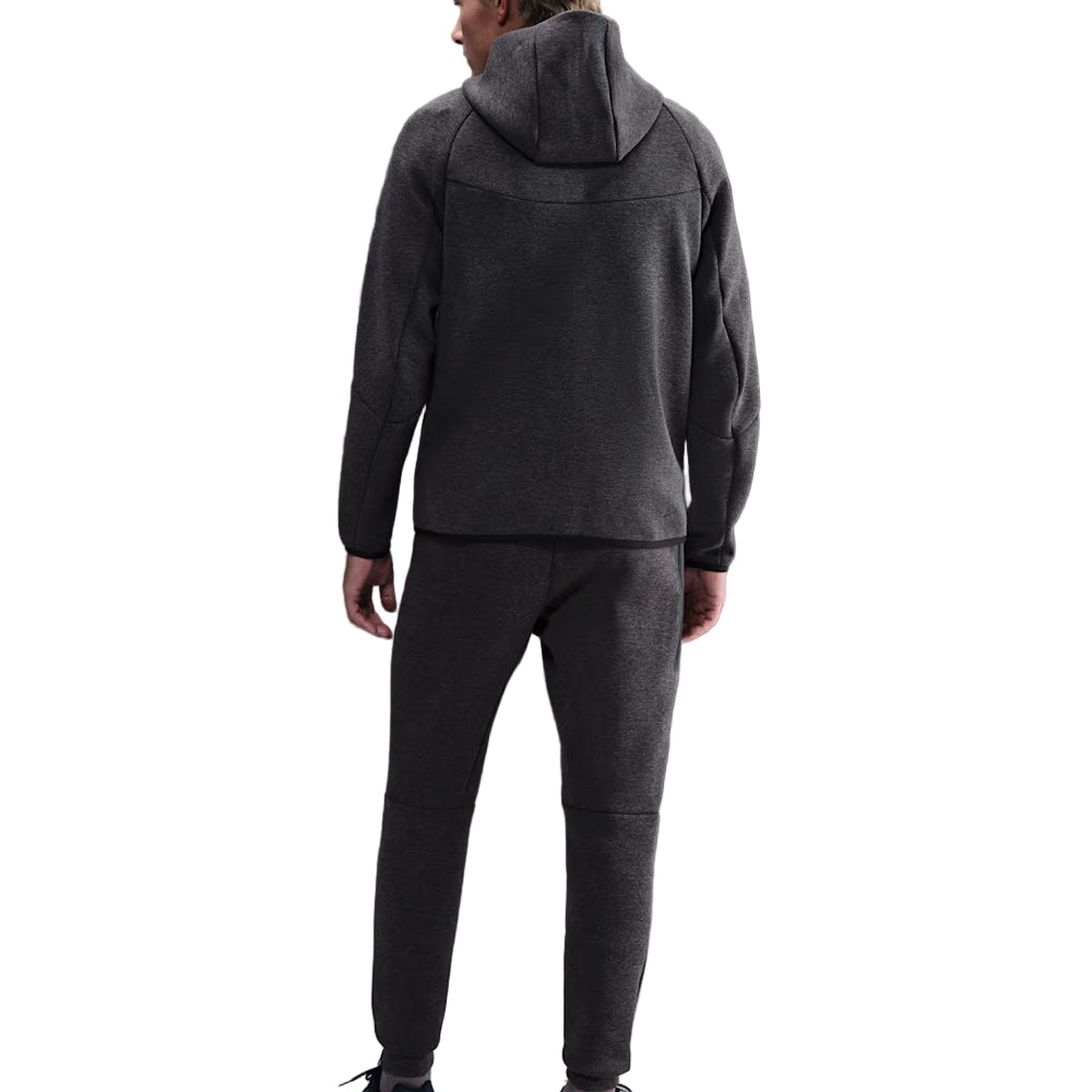 Black Heather Tech Fleece Full-Zip Hooded Track Suit-Coreflexind